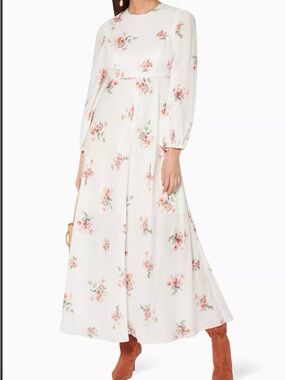 Zimmermann White Floral Long Sleeve Maxi Dress - Elegant Romantic Style